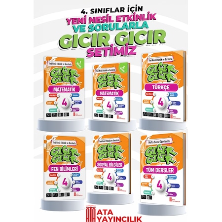 Ata Yayıncılık 4. Sınıf Gıcır Gıcır 6'Lı Set Türkçe - Mat