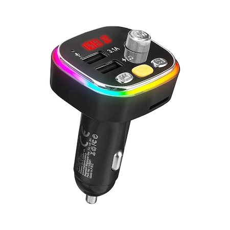 S-Link Sl-Bt306 Çift Usb 5V 3.1A Rainbow Işıklı Led Ekran Tf Kart