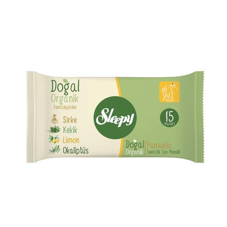 Sleepy Doğal Organik Temizlik Cep Mendil 10'lu Paket 150'li