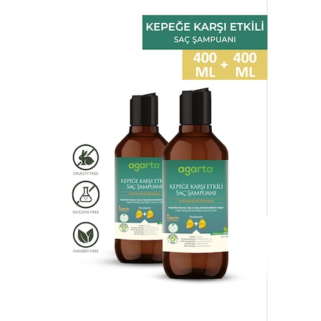 Agarta Doğal Kepeğe Karşı Etkili Şampuan 2 x 400 ML