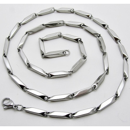 Erkek Çelik Kolye Küp Üçgen Model Zincir Eck05 (334609052)
