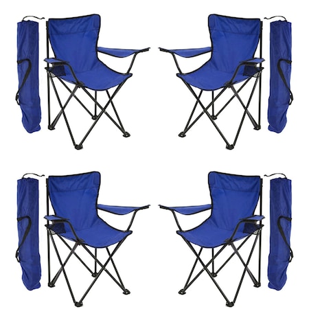 Exent 4'lü Rejisör Kamp Sandalyesi Katlanır Çantalı Piknik, Plaj, Balıkçı Sandalyesi