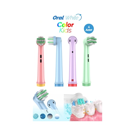 Color Kids Çocuklara Özel Hassas Oral-B Uyumlu Yedek Başlık 4 Adet