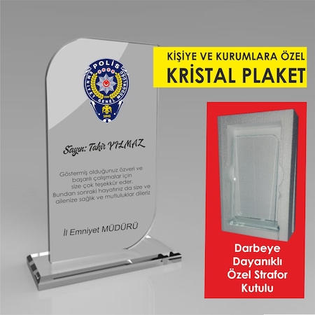 Kişiye Ve Kurumlara Özel Kristal Plaket Köşesi Oval