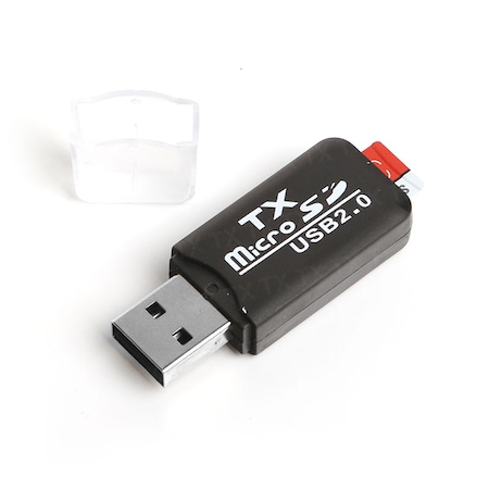 TX UCR204 USB 2.0 Micro SD Kart Okuyucu Siyah