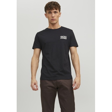 Jack & Jones Bisiklet Yaka Logo Baskili Tisört 12151955 Siyah