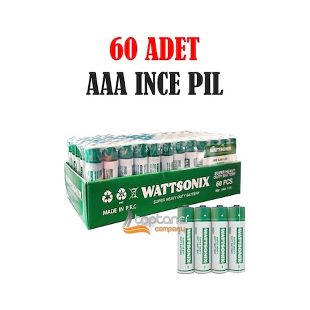 Wattsonix R03 Aaa Ince Kalem Pil 60li Paket Kumanda Pili