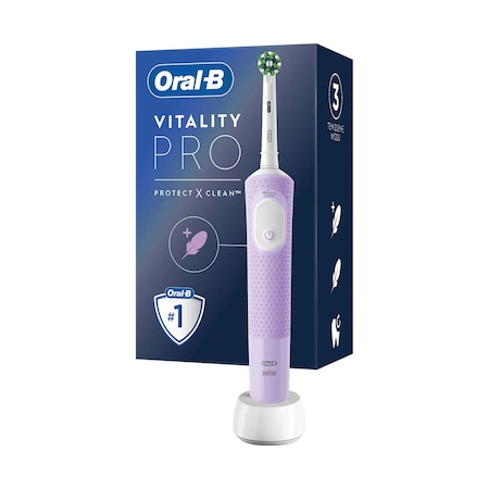 Oral-B Şarjlı/Elektrikli Diş Fırçası Vitality Pro Lila Koruma ve Temizlik