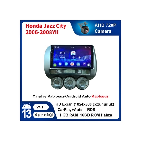 Honda City 2006-2008yıl Carplay 9inç 1/16gb Multimedya