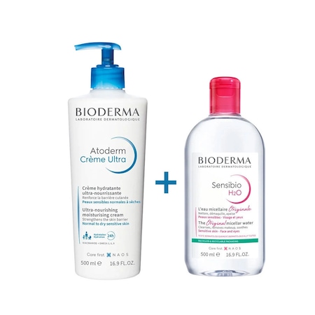 Bioderma Atoderm Cream Ultra 500 ML + Sensibio H2O 500 ML