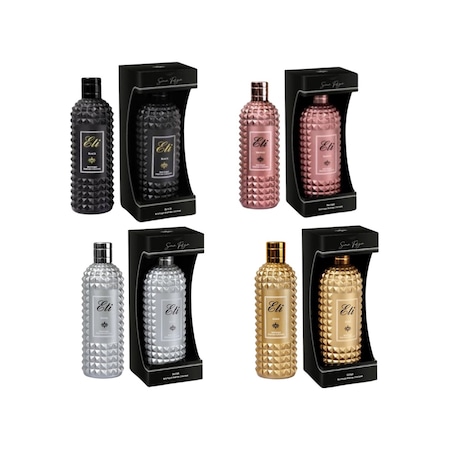 Eti Boutıqua Silver + Black + Bronze + Gold Butik Parfüm Kolonya Cam Şişe 4 x 300 ML