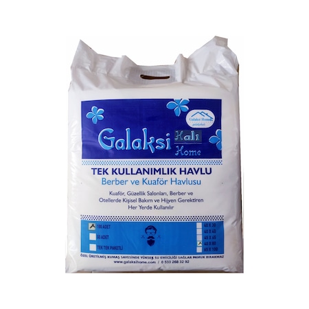 Galaksi Home Tek Kullanımlık Berber Kuaför Havlusu 40 x 80 CM 100'lü