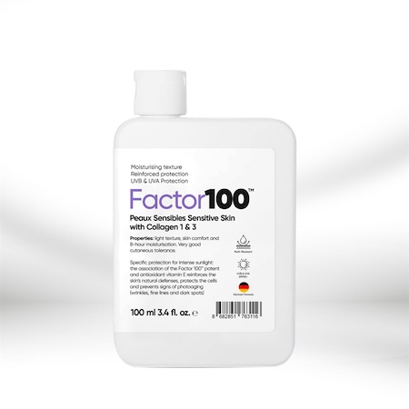 Factor100 Hassas Ciltler İçin Kolajen İçerikli Güneş Kremi SPF50+ 100 ML