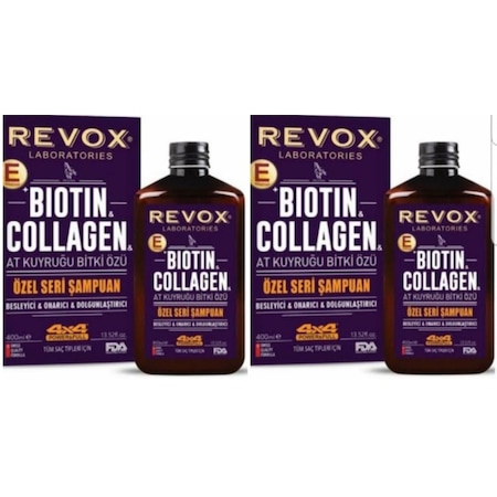 Revox Biotin ve Collagen At Kuyruğu Bitki Özlü Şampuan 2 x 400 ML