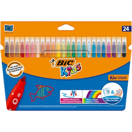 Bic Kids Couleur (Ultra Yıkanabilir) Keçeli Boya Kalemi 24 Renk