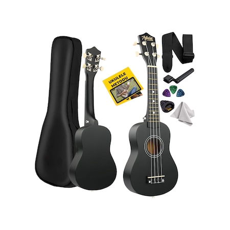 Midex UKX-901BK Siyah Soprano Ukulele (Askı Çanta Metod Pena)