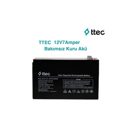 Ttec 12Volt 7A Akü - 12V 7 Ah Kuru Base Akü Ağustos 2024 Üretim