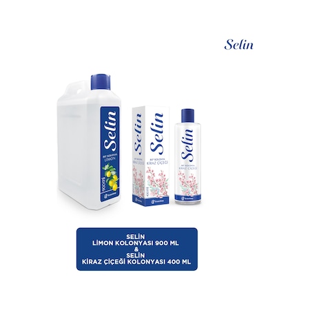 Selin Limon Kolonyası 900 ML + Kiraz Çiçeği Kolonyası 400 ML