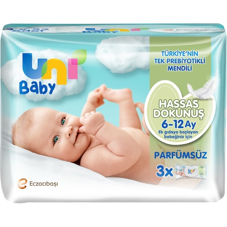 Uni Baby Hassas Dokunuş Parfümsüz Islak Mendil 3 x 52'li 156 Yaprak