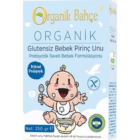 Organik Bahçe Organik Glutensiz 6+ Ay Bebek Pirinç Unu 250 G