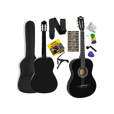 Midex Cg-270bk Siyah Klasik Gitar 4/4 Yetişkin Boy Sap Ayarlı Full Set