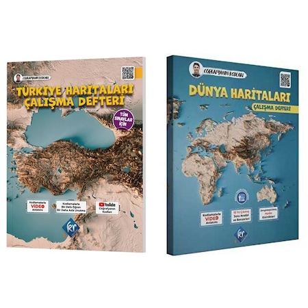 Kr Akademi Tyt Coğrafyanın Kodları Türkiye + Dünya Haritaları Çalışma Defteri Seti 2023
