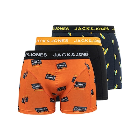 Jack & Jones Tom 12250928 Black Karışık Boxer Paketi 3'Lü