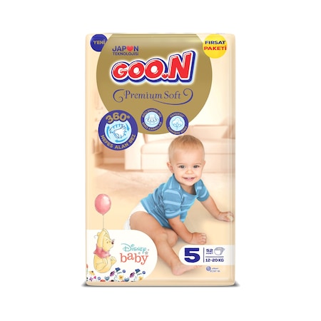 Goon Premium Soft Bebek Bezi 5 Numara Fırsat Paketi 52 Adet