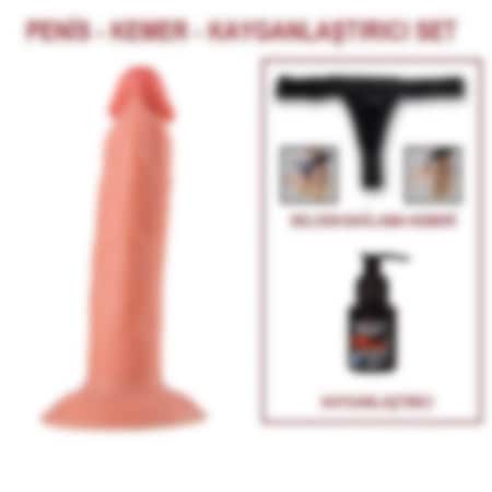 Odins Shop 19 CM Belden Bağlamalı Realistik Testissiz Vantuzlu Dildo Penis Set