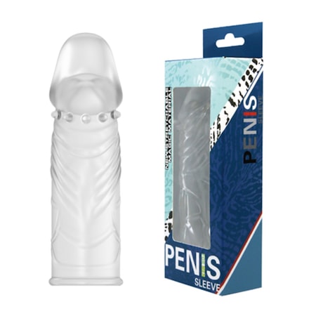 Hızlı Express Baile Sleeve Damarlı Uzatmalı Şeffaf Silikon Penis Kılıfı Kristal Dildo