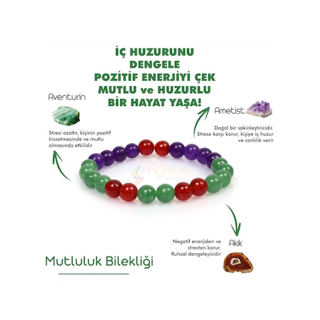 Mystic Energy Doğal Taş Mutluluk Tılsım Bilekliği