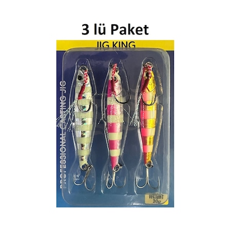 Ryuji Jig King 6.5 CM 20 G Zebra Mix Jig 3 Adet