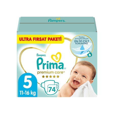 Prima Bebek Bezi Premium Care 5 Beden Fırsat Paketi 74 Adet