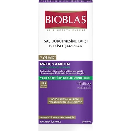 Bioblas Yağlı Saçlar İçin Saç Dökülmesine Karşı Şampuan 360 ML