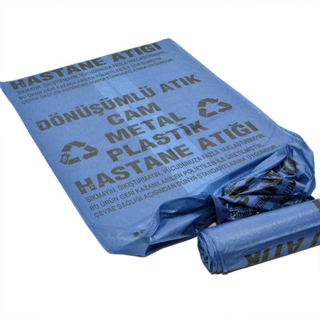 Jumbo Boy Cam Atık Hastane Çöp Torbası 8 Kg Mavi 80 X 110 Cm
