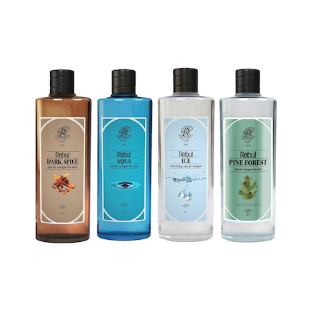 Rebul Aqua + Dark Spice + Ice + Pine Kolonya 4 x 250 ML