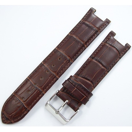Guess Model Ortası Kesik Deri Saat Kayışı 22Mm Kordon Kahverengi