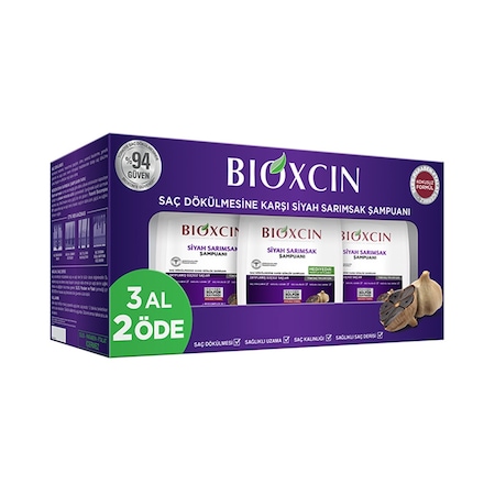 Bioxcin Saç Dökülmesine Karşı Siyah Sarımsak Şampuanı 3 x 300 ML