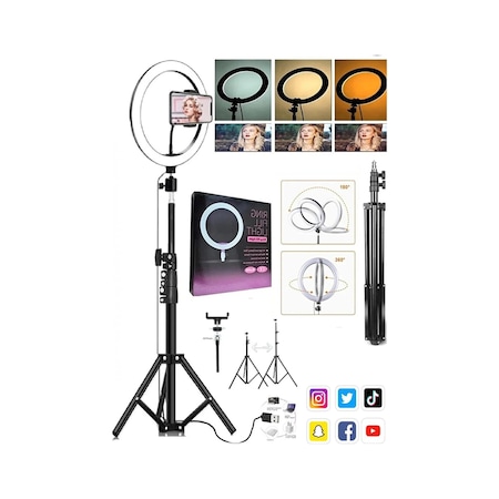 Ring Fill Light Led Işıklı Tripod 10 Inç Halka Makyaj Işığı