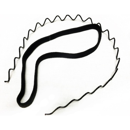 Sporcu Unisex Erkek-Kadın Saç Tokası Zigzag Metal Taç + Siyah La