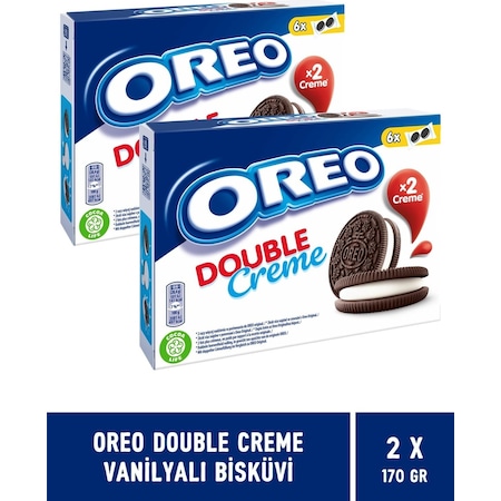 Oreo Double Creme Vanilyalı Bisküvi 2 x 170 G