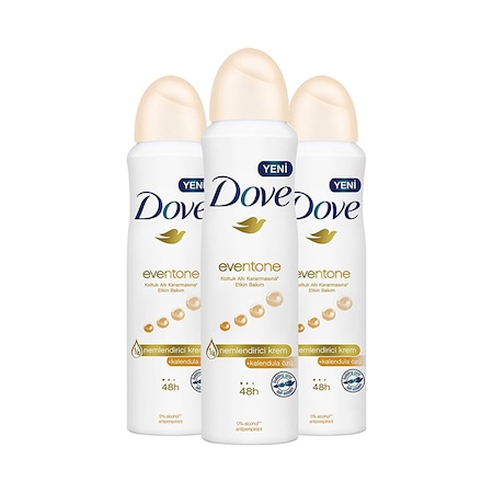 Dove Eventone Koltuk Altı Kararma Önleyici Kadın Sprey Deodorant 3 x 150 ML