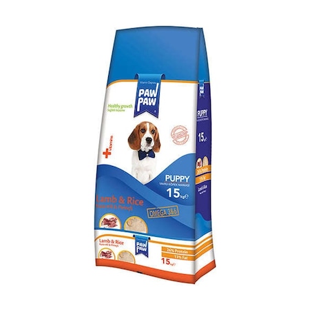 Paw Paw Puppy Kuzu Etli ve Pirinçli Yavru Köpek Maması 15 KG