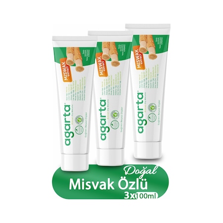 Agarta Doğal Misvak Özlü Diş Macunu 100 ML x 3