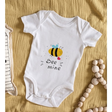 Bitmeyenkartus Bk Kids Bee Mine Tasarımlı Bebek Body Zıbın - Model 1