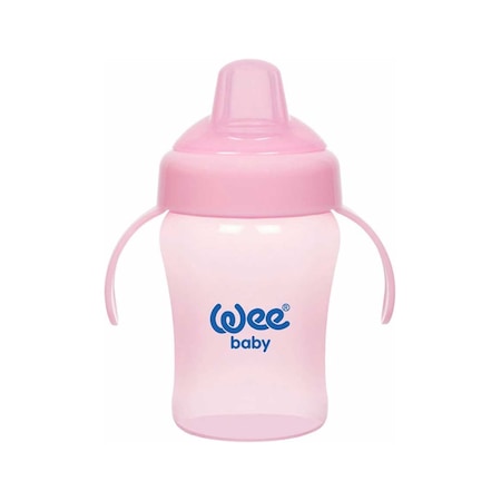 Wee Baby 775 Colorful Akıtmaz 240 ML Kulplu Bardak Pembe