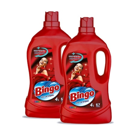 Bingo Renkliler Sıvı Çamaşır Deterjanı 67 Yıkama 2 x 4 L