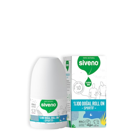 Siveno %100 Doğal Roll-On Sportif Sporcu Deodorant Ter Kokusu Önleyici Bitkisel Lekesiz Vegan 50 ML