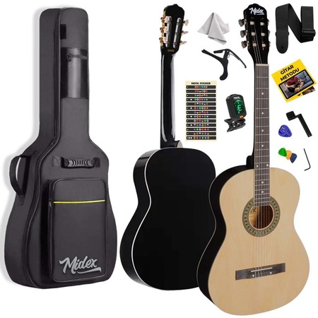 Midex Mgx-150 Üst Kalite Klasik Gitar Sap Ayarlı Doğal Ahşap Gül Klavye 4/4 Yetişkin