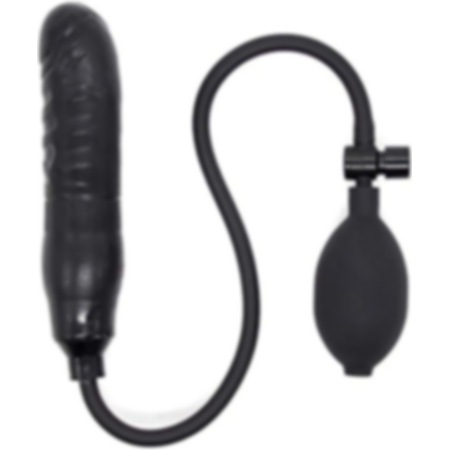Lilitu Shop BDM1816 Şişebilen Pompalı Damarlı Anal Plug Siyah
